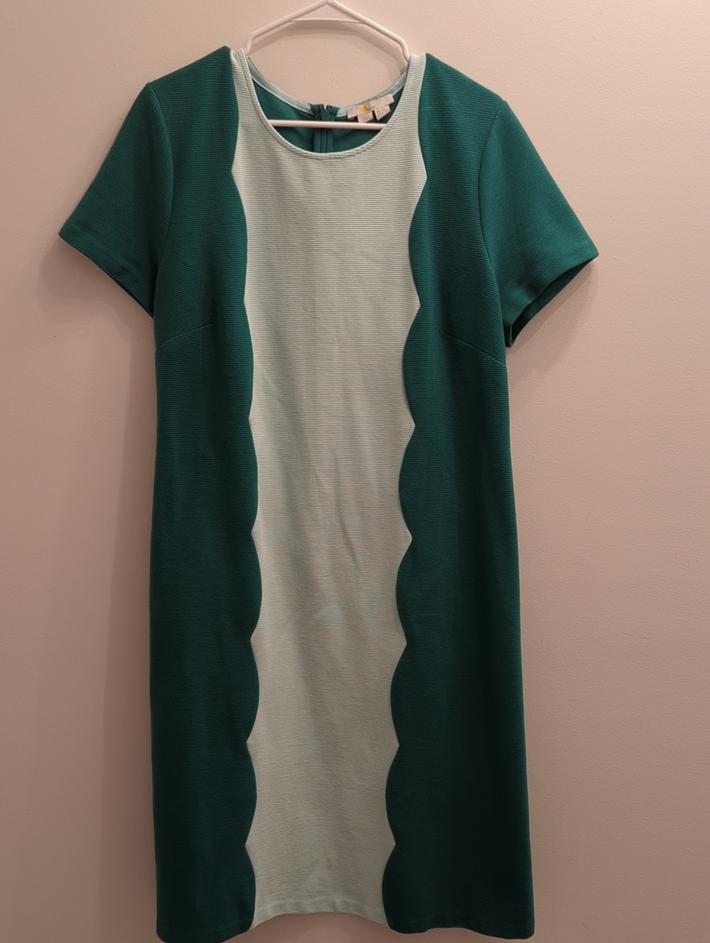 2/$40 - Boden Colorblock Short Sleeve Dress in Emerald and Sky Blue (US 16/18L)